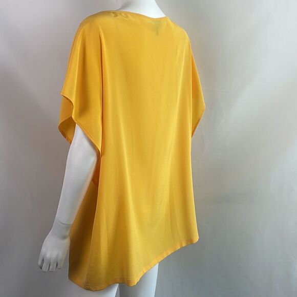 Escada Yellow Silk Riffle Front Blouse - Picture 4 of 8